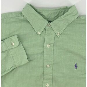 Ralph Lauren Shirt Green Long Sleeve Button Up Classic Fit Oxford Mens XXL